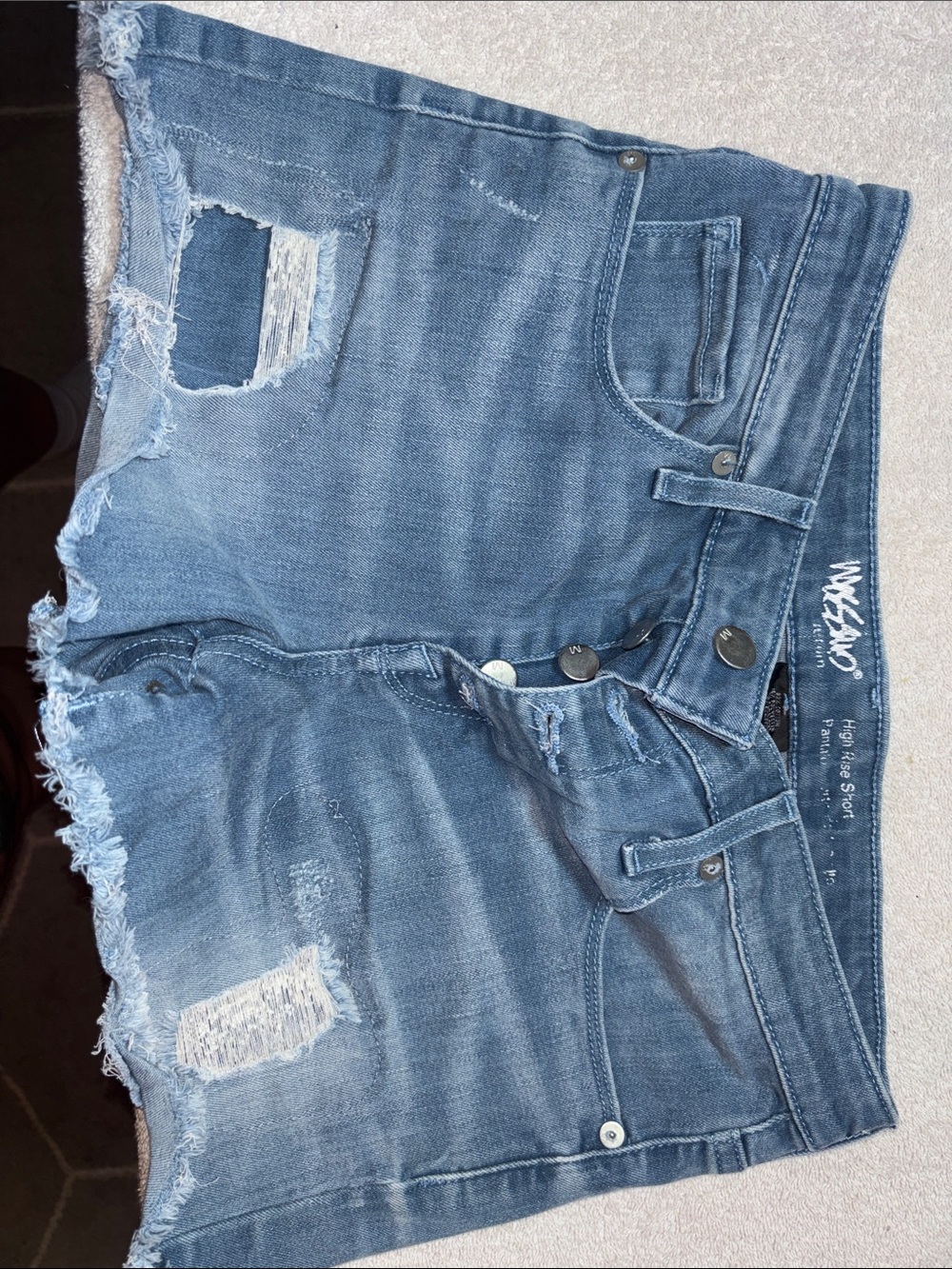 Mossimo Supply Co. Distressed Light Blue Denim Shorts
